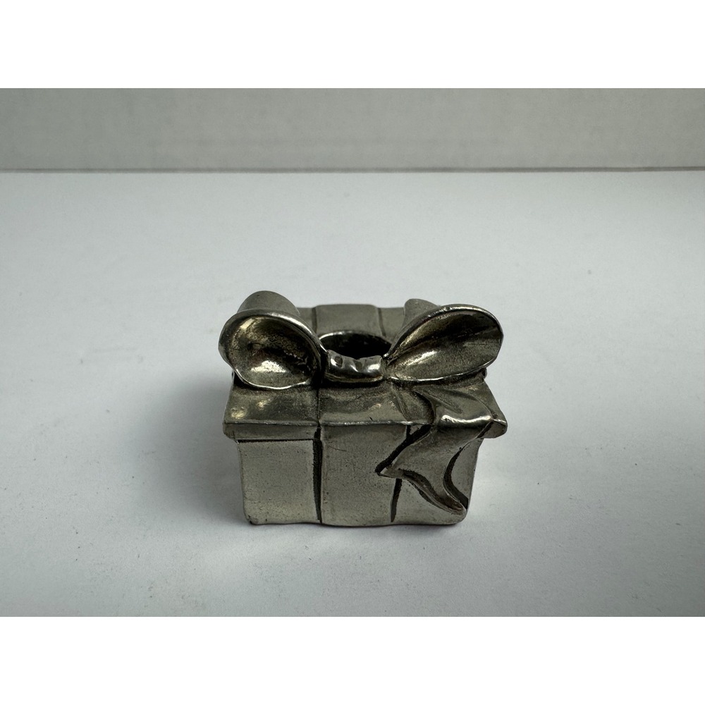 Vintage 1995 Seagull Canada Pewter Gift Box Chime Candle Holder Silver Holiday